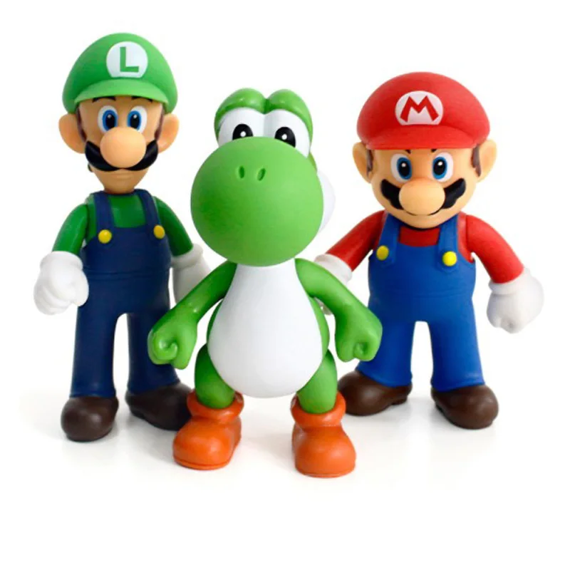 8-13cm Super Mario Bros Boo Ghost Yoshi Luigi Peach PVC Action Figures Figurines Collectibles Dolls Kids Toys For Boys Girls