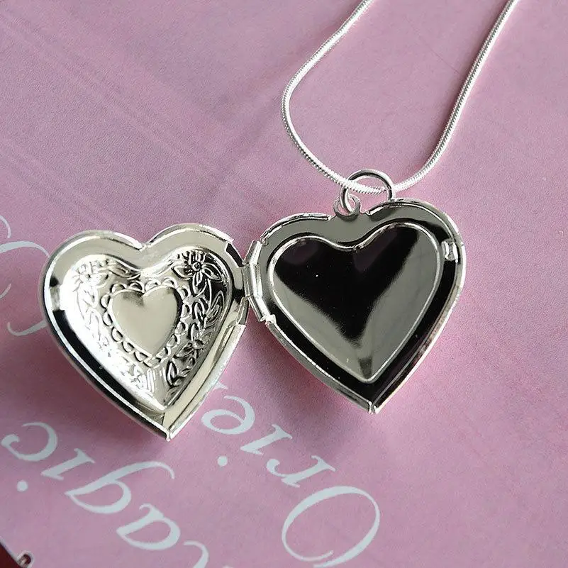 

Silver Plated Heart Pendant Necklace Slide Necklace Popular Fashion Jewelry Women Pendant Necklace For Women Top Quality
