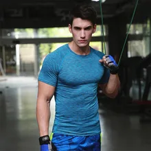 HW2016 MA45PRO Men Sports Fitness Gym Compression Breathable Sweat Absorbtion O-Neck Tight T Shirts Fast Drying Tops M-XL