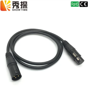 

10pcs/lot 1 Meter length 3-pin dmx in and out signal Connection DMX CABLE 3.5ft XLR for Stage Moving Head Fogger Show time light