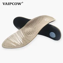 Genuine Leather orthotics Insole for Flat Foot Arch Support varus Plantar fasciiti orthopedic Silicone Insoles for men and women