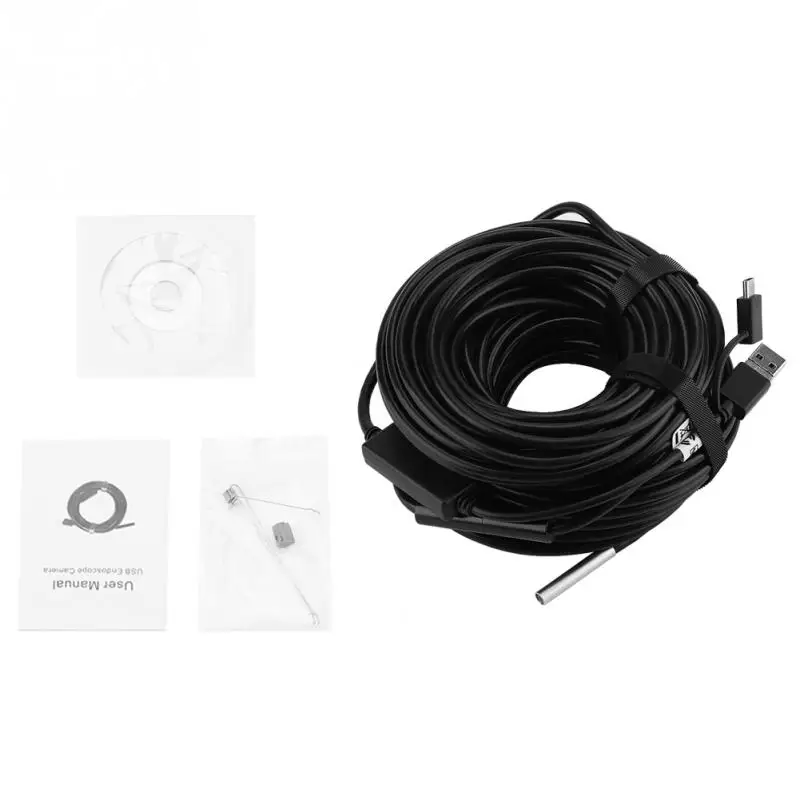 1Set 20-Meter 5.5mm Waterproof Endoscope Portable USB Endoscope with 720P USB Inspection Camera for Pipe Car Inspection