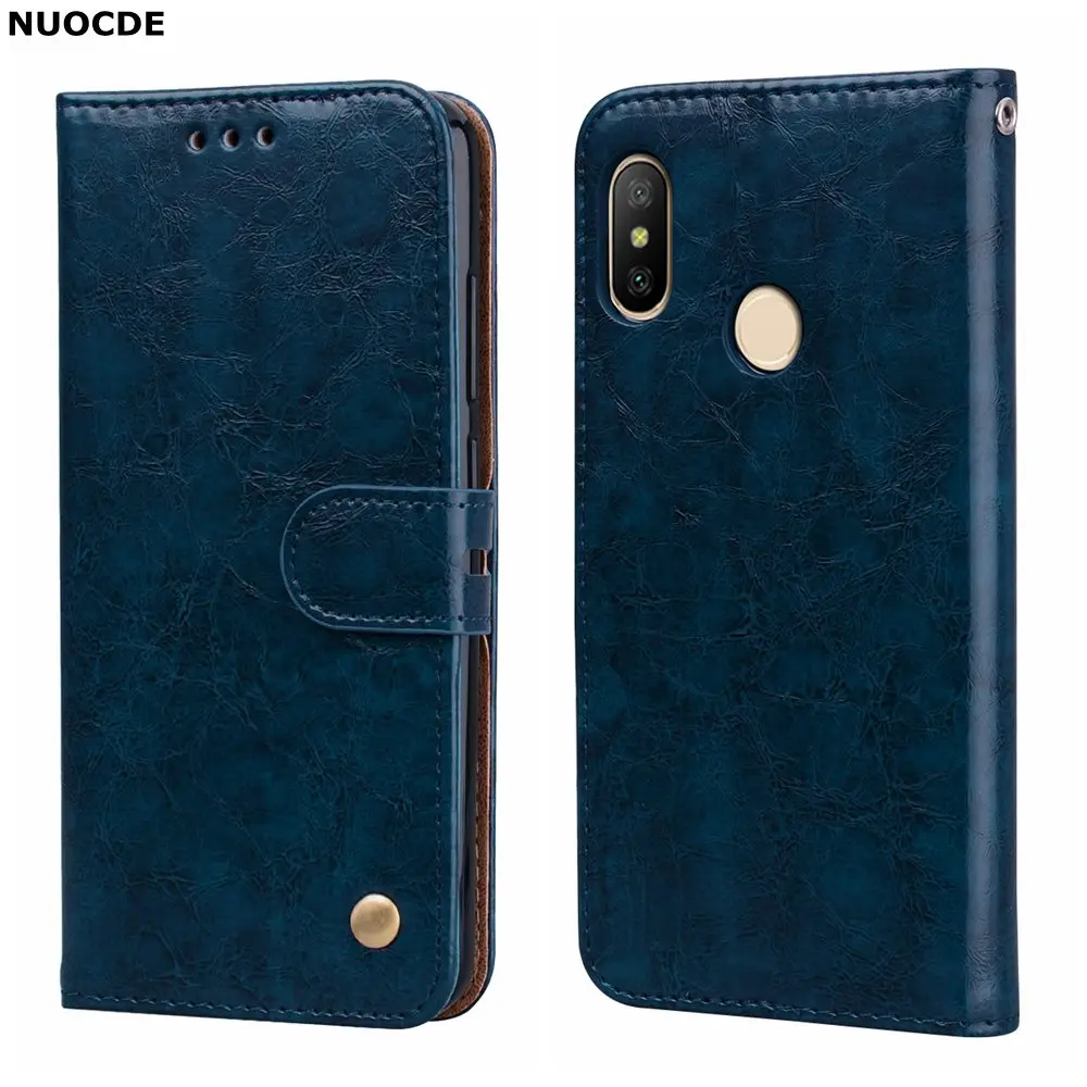 NUOCDE Classic Wallet Leather Case For Xiaomi Mi A2 Lite Silicon Cover ...