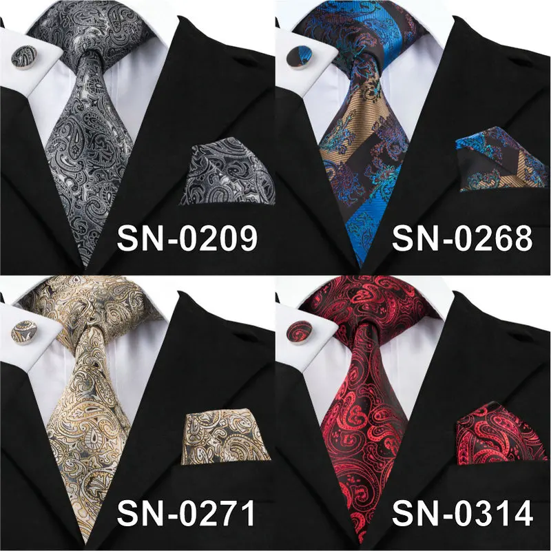 Hi Tie Paisley однотонные рандомные мужские 100% шелковые жаккардовые галстуки