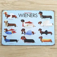 Жестяная тарелка знаки постер фильма "WONDERFRL WIENERS DOG" арт кафе бар винтажная металлическая живопись XD315 наклейки на стену домашний декор 20x30 см