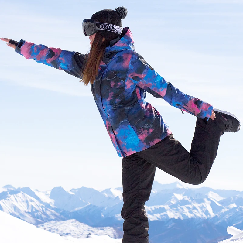 Женская верхняя одежда лыжный костюм женская зимняя куртка альпинистские зимние штаны водонепроницаемая ветрозащитная теплая куртка
