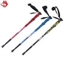 3-раздел прямо Выдвижной алюминиевый корпус ледоруба Открытый Спортивные Поход полюс камуфляж цвет ручки трости