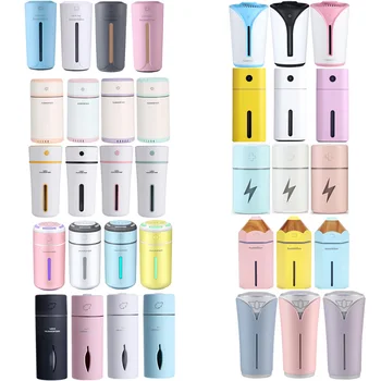 

Car Humidifier LED Purifier Aroma Essential Oil Diffuser Car air freshener Mini USB Cup Leaf Square D Humidifiers DHL 20 pcs/lot