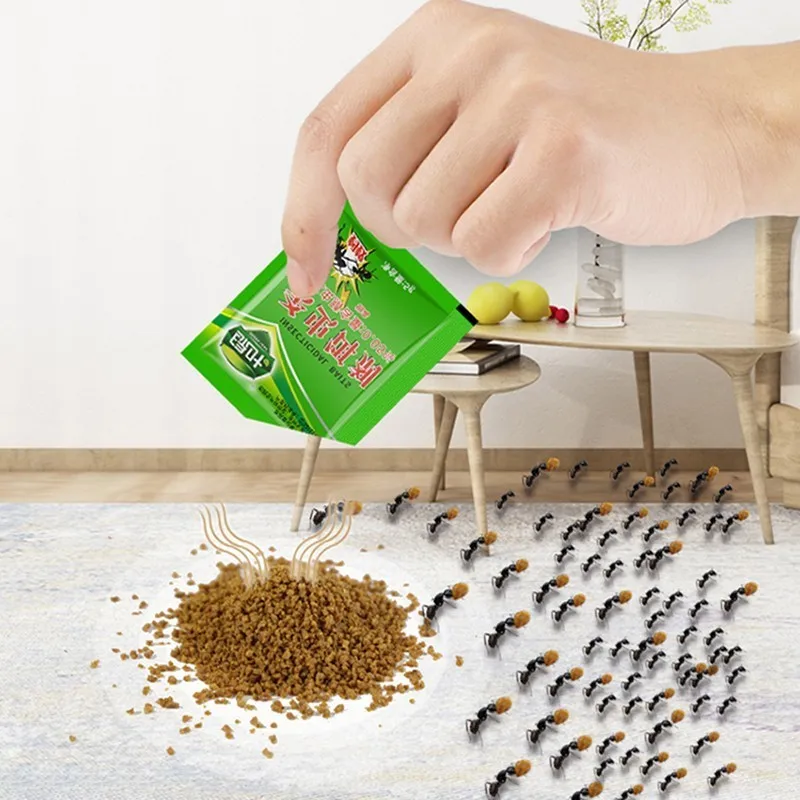 50pcs Newest Green Leaf Powerful Killer Bait Powder Ants Drugs Repellent Trap Pest Control Effective Killing Termite Red Ants