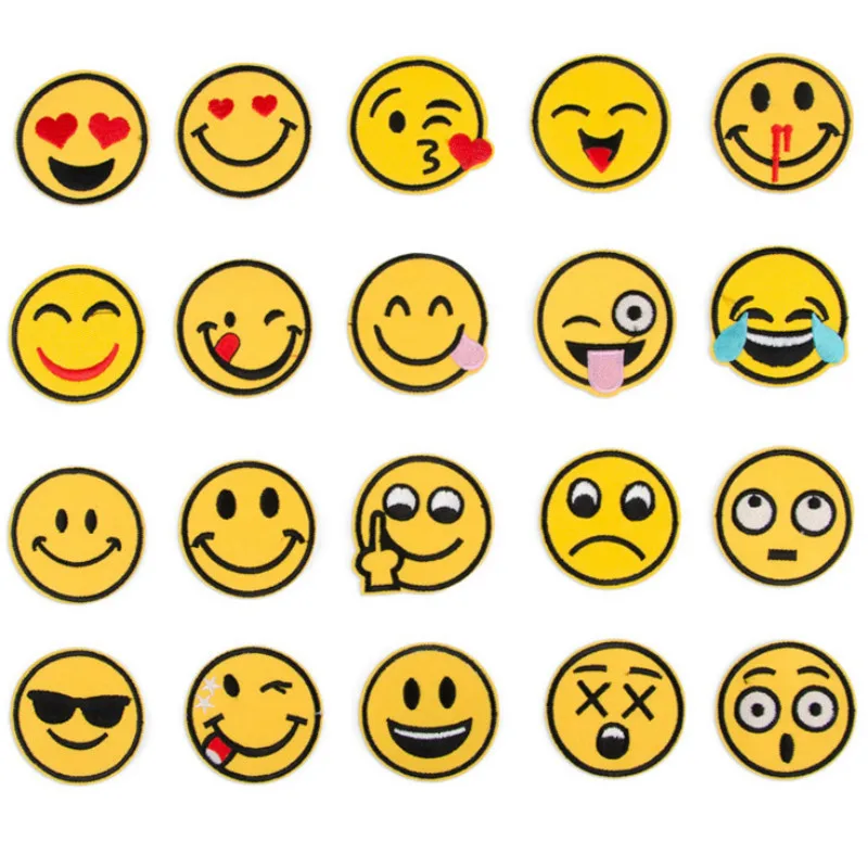

Fashion Cartoon Smiley Face Patch Computer Embroidery Badge Can Be Hand-sewn Ironing Cloth Cloth Clothing Cap Accessories