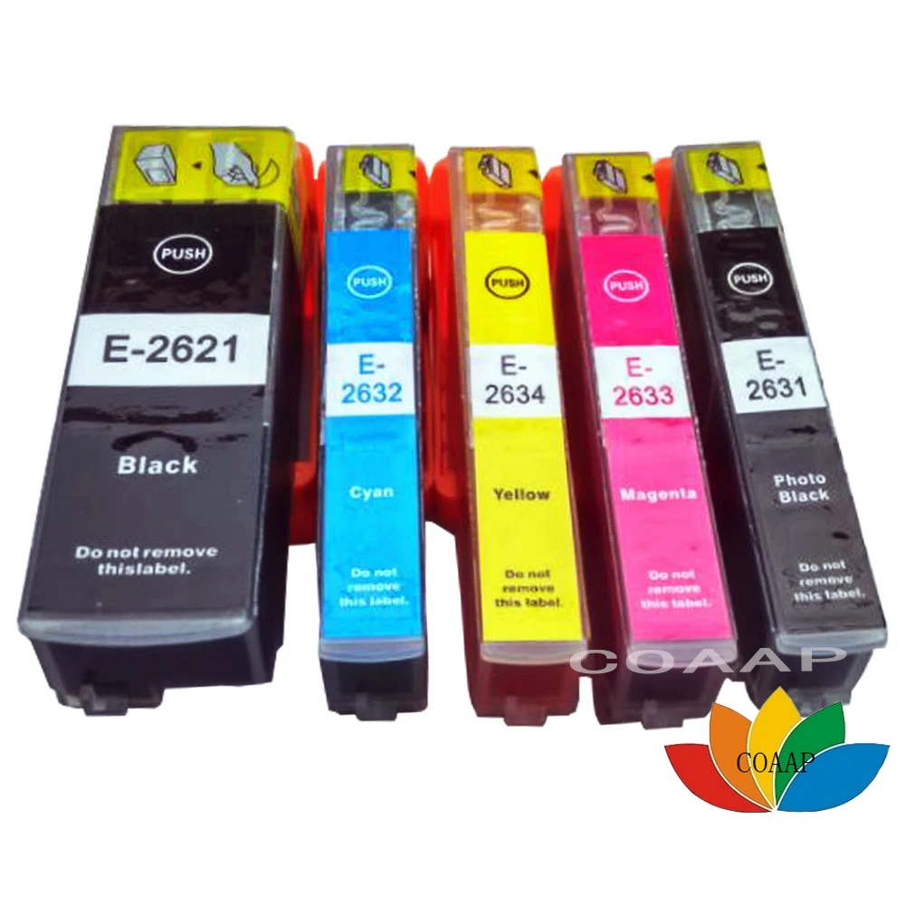 5 шт. совместимый картридж T2621 T2631-T2634 для Epson Expressio premium xp-510 xp-520 XP-600 xp-605 xp-610 xp-615 xp-620