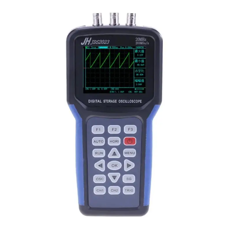 

Portable 20MHz Bandwidth 200M Sampling Rate 2K Storage Depth Oscilloscope