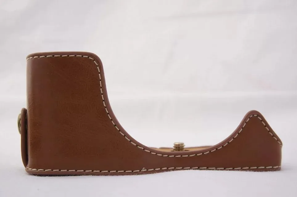 Brown no Strap Чехол для видеокамеры ПУ обмотка для цифровой камеры Canon EOS M10 - Цвет: Brown no Strap