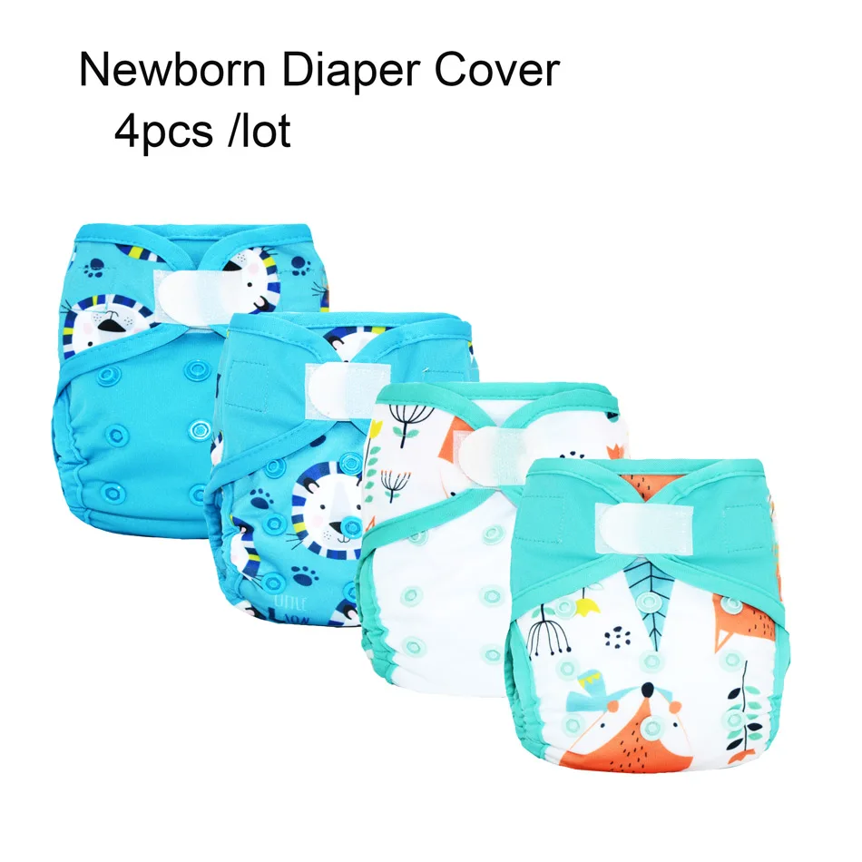 Miababy(4 шт./лот) тканевые подгузники для новорожденных, подходит для детей 3-5 кг или 0-3 месяцев - Цвет: E2