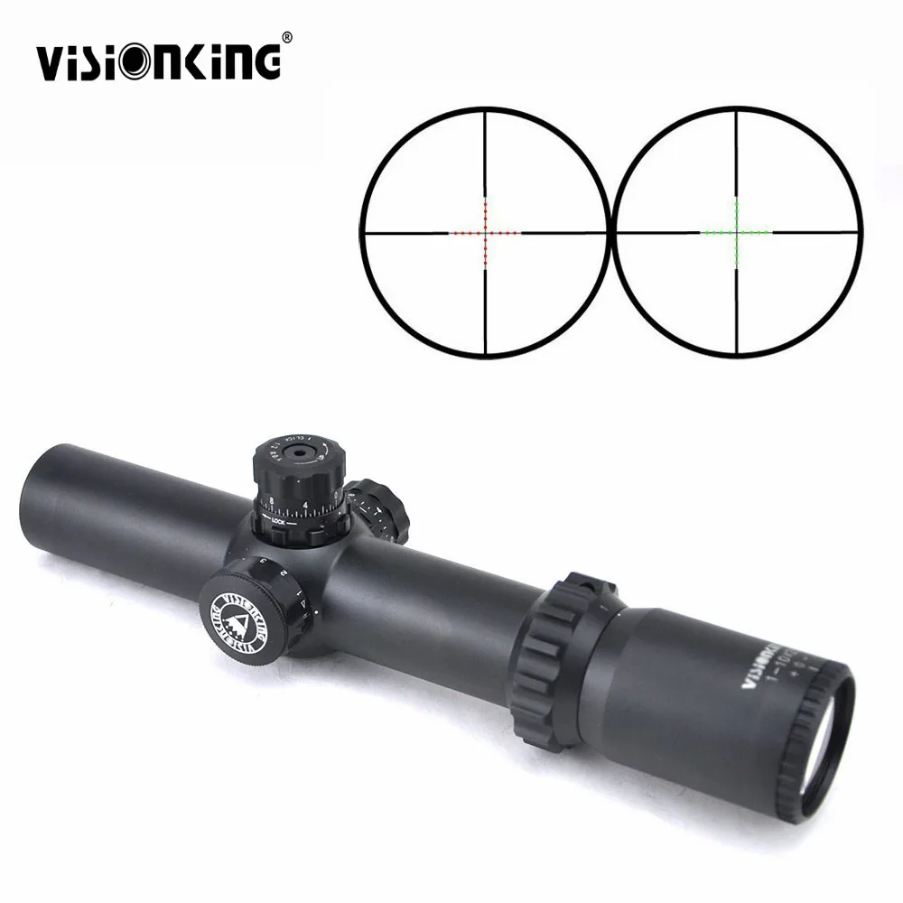 Visionking 1-10x28 Aim Riflescopes SFP красный зеленый точечный освещенный ночной снайперский оптический прицел дальний охотничий прицел. 308. 30-06