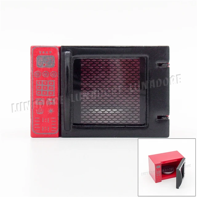 Odoria 112 Miniature Red Microwave Oven Kitchenware Dollhouse Accessories For Kitchen Odoria 112 Miniature Red Microwave Oven Kitchenware Dollhouse Accessories For Kitchen