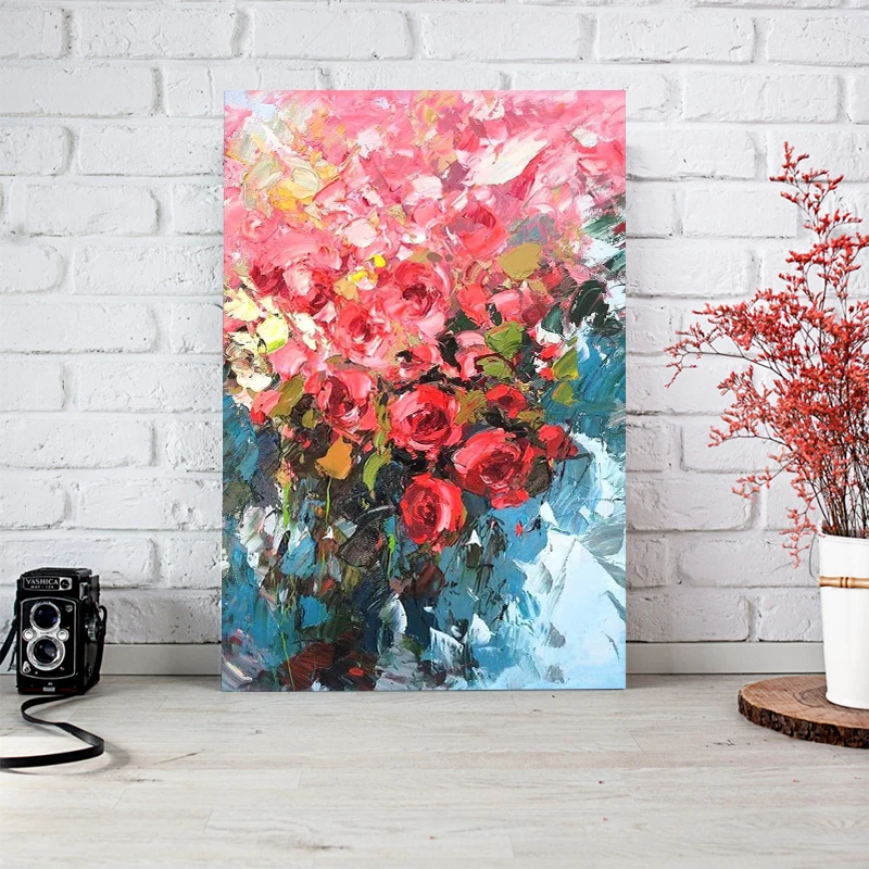 

modern flower plant and cat kid handmade coloring background wall decoration paint by number art painting by numbers