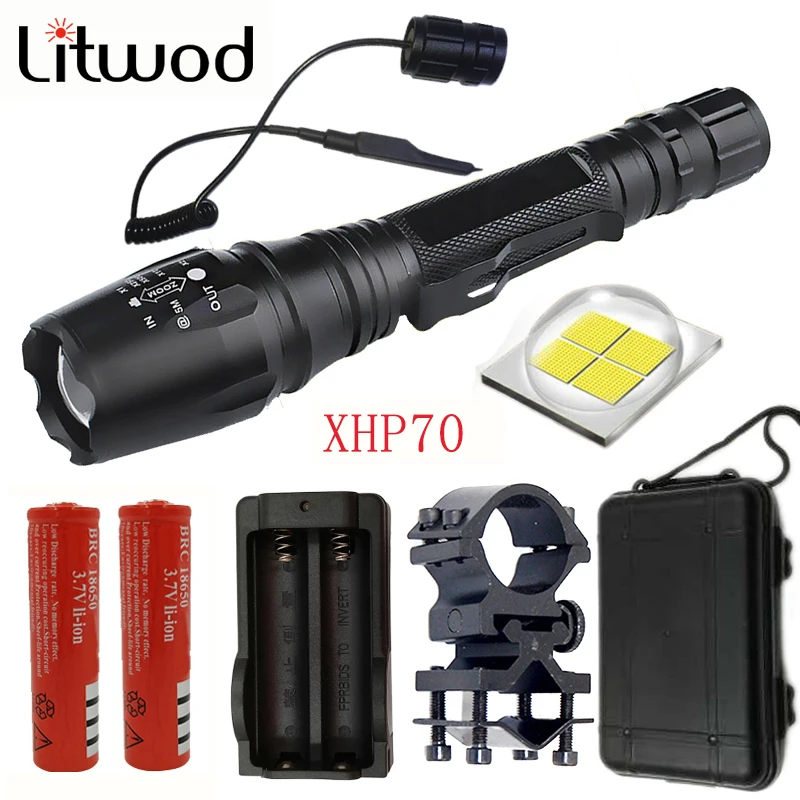 

Litwod Z90 hunting LED Flashlight Torch XHP70 chip led bicycle tactical flashlight hunting light lamp tactical flashlights
