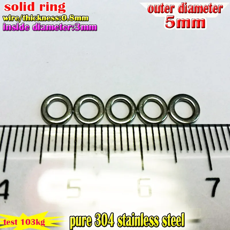 fishing lures Single ring Size 0.8*3mm*5mm Quantity 500pcs/lot 304 stainless steel