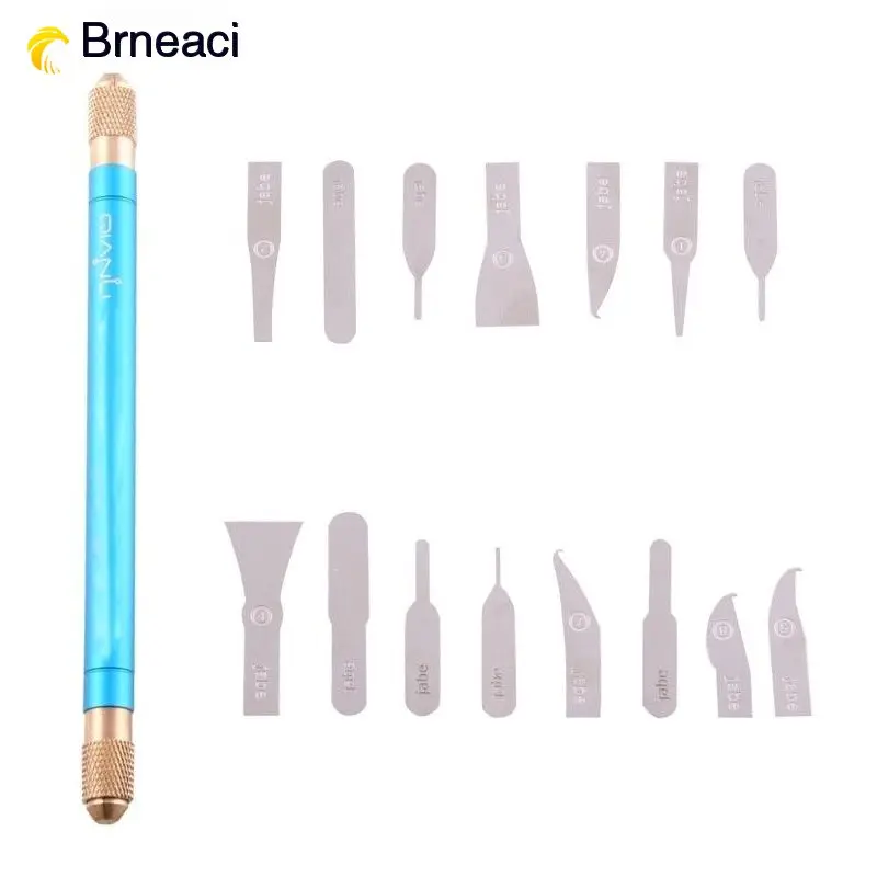 

Brneaci 16 in 1 Phone CPU Chip Removal Repairing Blades Scraping Knife Set for iphone for samsung motherboard CPU blades