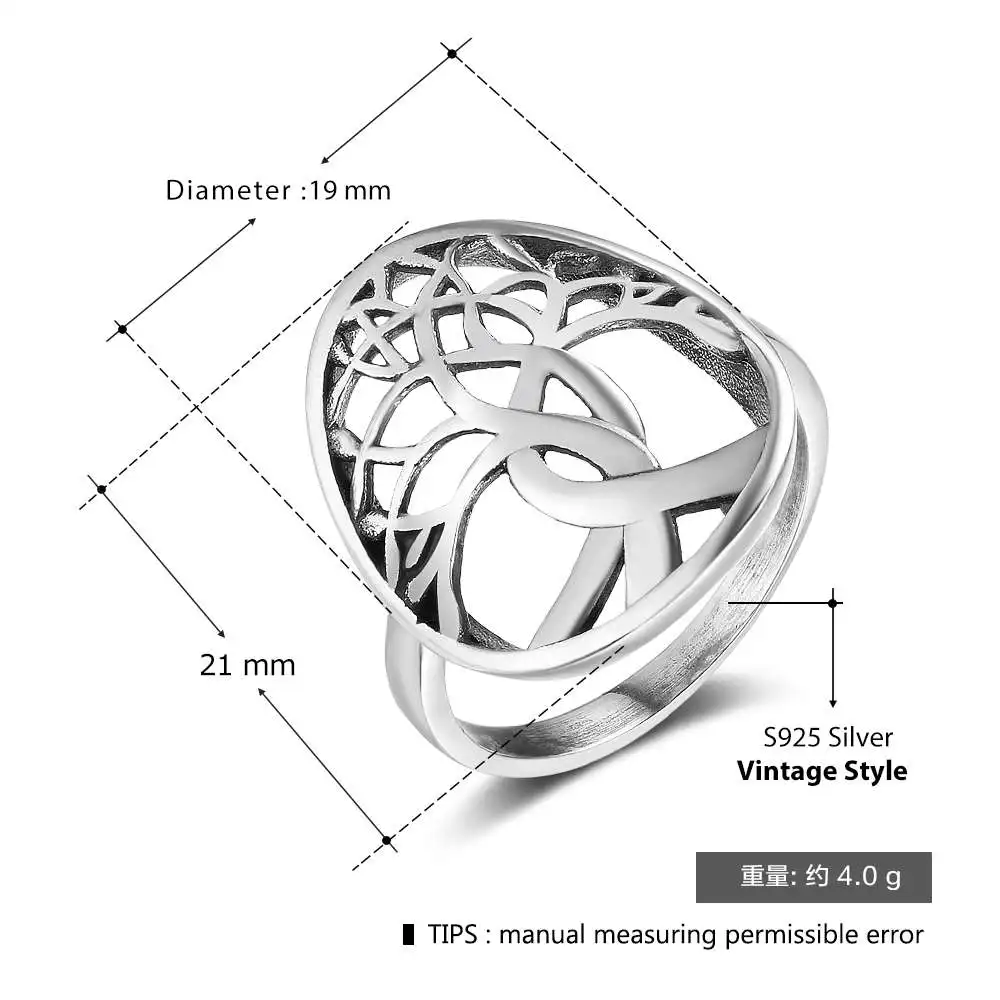 Дерево жизни дизайн 925 пробы серебряные кольца для женщин женский палец кольцо Размер 6 7 8 Ювелирные изделия Аксессуары(Lam Hub Fong