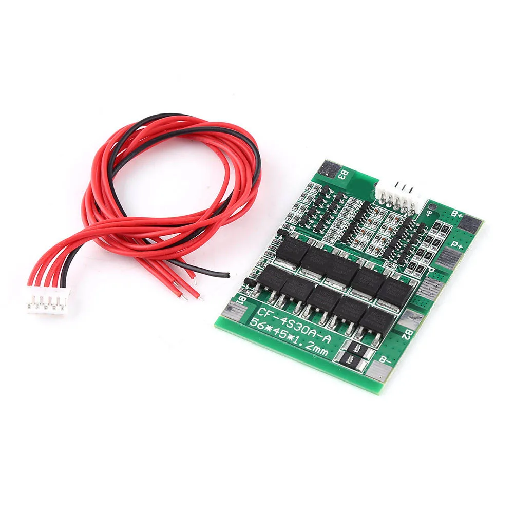 

4 String 14.8V 30A BMS PCB Protection Board 18650 Li-ion Lithium Protection Battery Cell Balance CLH@8