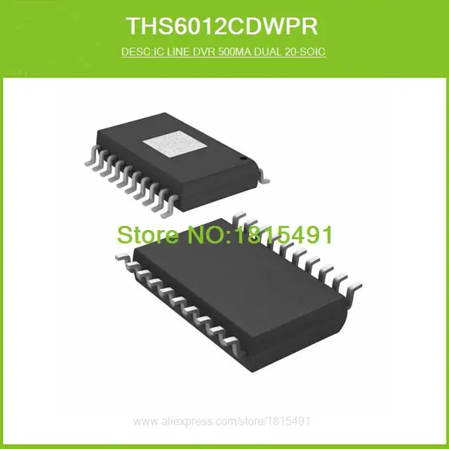 Ths6012cdwpr IC линии DVR 500MA двойной 20-SOIC 6012 THS6012 20-SO PowerPad 1 шт. | Электронные компоненты и