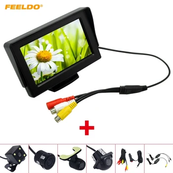 

FEELDO 4.3"TFT LCD Stand-alone Monitor Rear View Parking Backup Camera RCA Video System 2.4G Wireless Cigarette Lighter Optional