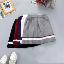 Новые женские мини юбки Harajuku милые вязаные юбки плиссированные юбки с высокой талией свободные полосатые трапециевидные юбки для женщин# A045