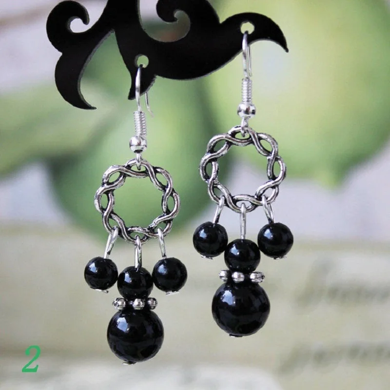 Женские серьги подвески с камнями 1 пара|beaded earrings|earrings forbeaded earrings for women |