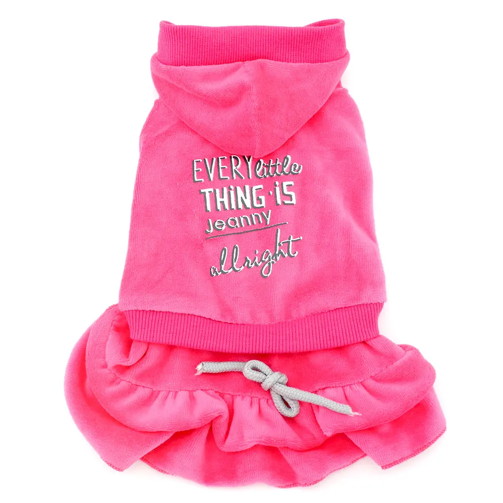 Маленькая юбка для собак для девочек, с многоярусными оборками, платье принцессы для собак, толстовки, ребристые Бархатные наряды - Цвет: Pink