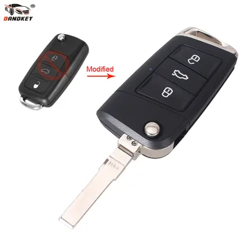 

DANDKEY 10p 3B Modification Flip Car Key Shell Cover Case Fob for Volkswagen VW Golf 7 Jetta Passat Beetle Polo Bora Key Shell