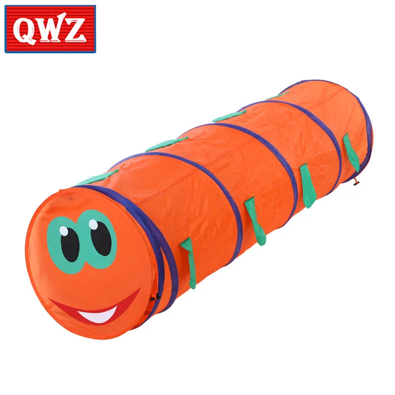 QWZ Baby Tunnel Crawling Animal Children's Tent Kids Indoor Outdoor Play Toys House Tents Interesting Caterpillar Crawl Tunnel