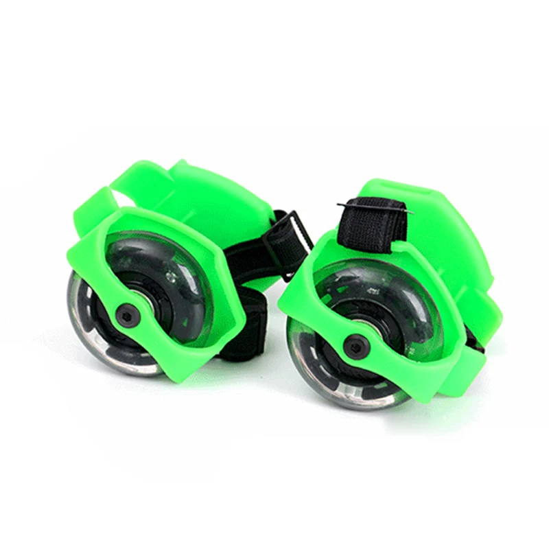 1 пара мигающая обувь для роликов, скейтборда ролики на пятку флэш колеса каблук ролик FH99 - Цвет: Зеленый