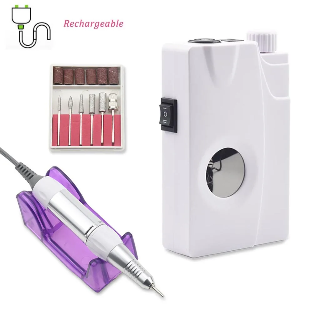 

Jewhiteny 30000RPM Rechargeable Portable Electric Nail Drill Machine Manicure Machine with LCD Display Cordless Set Nail Tool