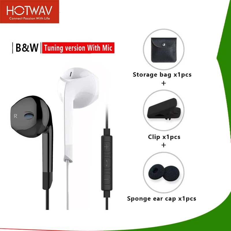 

HOTWAV Wireless Earphones With Microphone/mic Hearing Aid Noise Cancelling 3.5 Wired Earphone For iphone Earphones