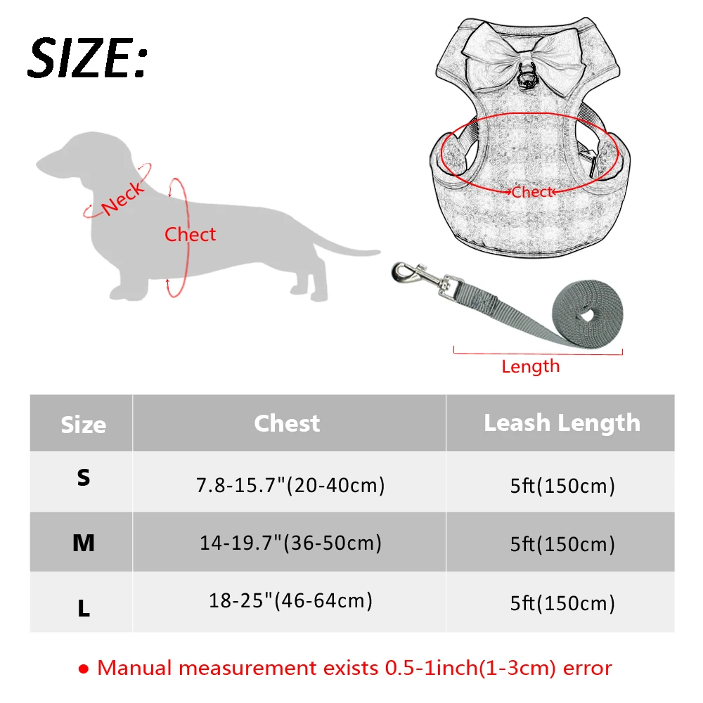 Дышащая кошка собака жгут поводок набор бантом плед кошки собаки сбруя-жилет для маленьких средних домашних животных щенок йоркширского терьера