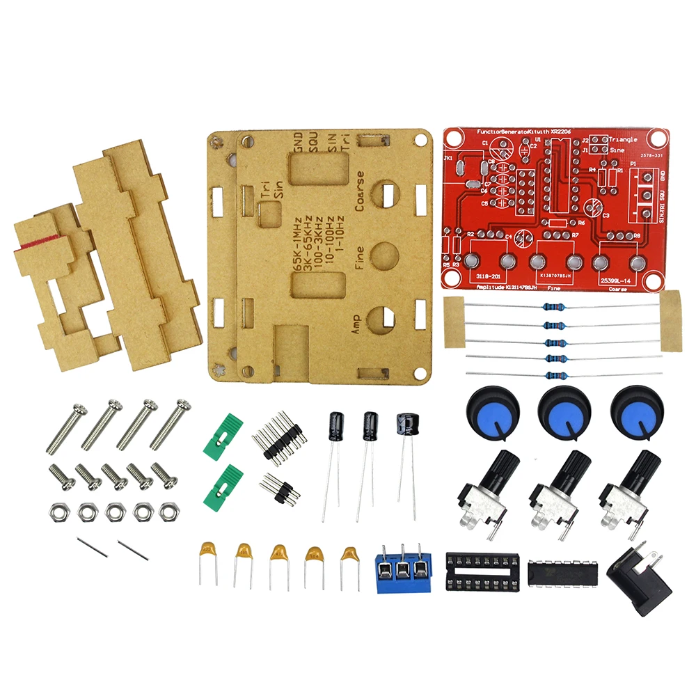 

Sine Triangle Square Wave 1HZ-1MHZ DDS XR2206 Function Signal Generator DIY Kit