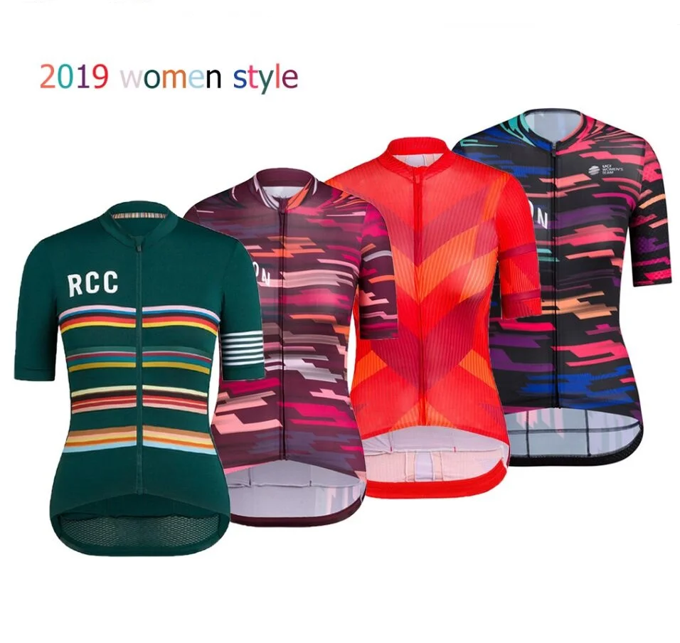 

Women cycling jersey 2019 New cycle clothing tops short sleeve CoolMax MTB vetement femme Bright color sport wear