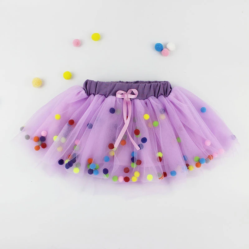 Милая юбка для девочек Летняя яркая бальная дизайнерская юбка-Пачка Детская фатиновая юбка-американка танцевальная юбка для малышей вечерние платья для выступлений - Цвет: lavender