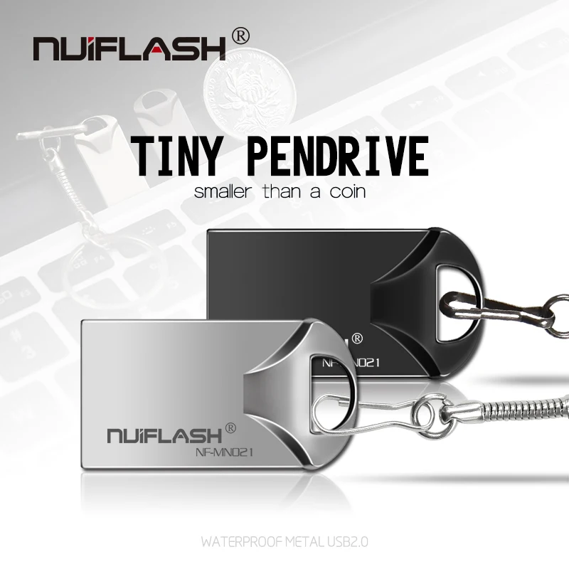 

Nuiflash usb flash drive 64GB 32GB 16GB 8GB 4GB pen drive pendrive waterproof metal silver u disk memoria cel usb stick gift