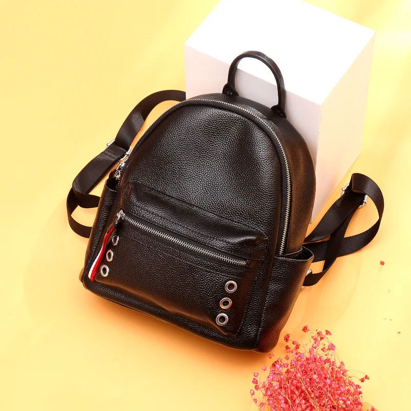 

2019 new fashion genuine leather school bag travel large capacity Mummy backpack