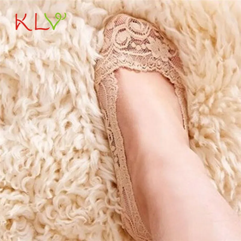 

Fashion Women Summer Cotton Lace Antiskid Invisible Liner Low Cut Socks Women's Fashion 17Aug22