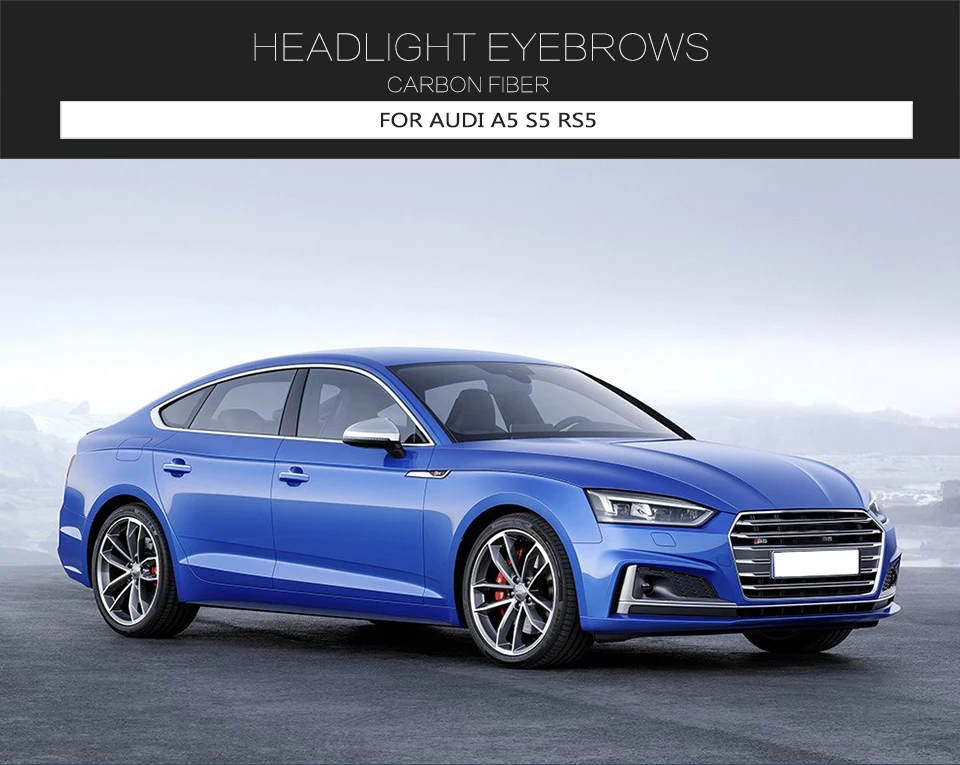 Сухая карбоновая фара Наклейка на козырек украшение отделка для AUDI A5 S5 RS5 чистый углерод сухой FRP