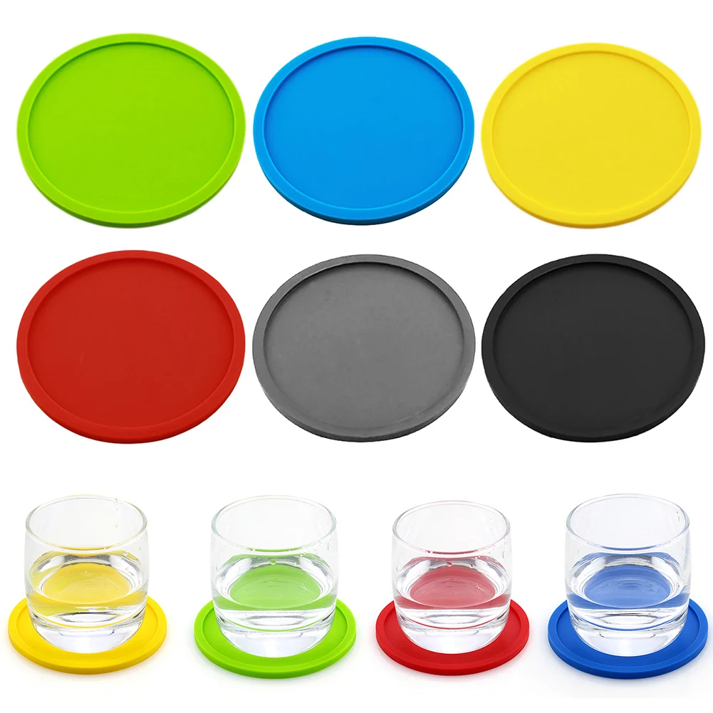 20 # جولة لينة سيليكون تحديد الموقع قاعدة الأكواب الجدول قدح زجاجي الحرارية العزل حامل سادة المطبخ أداة 3.94 \