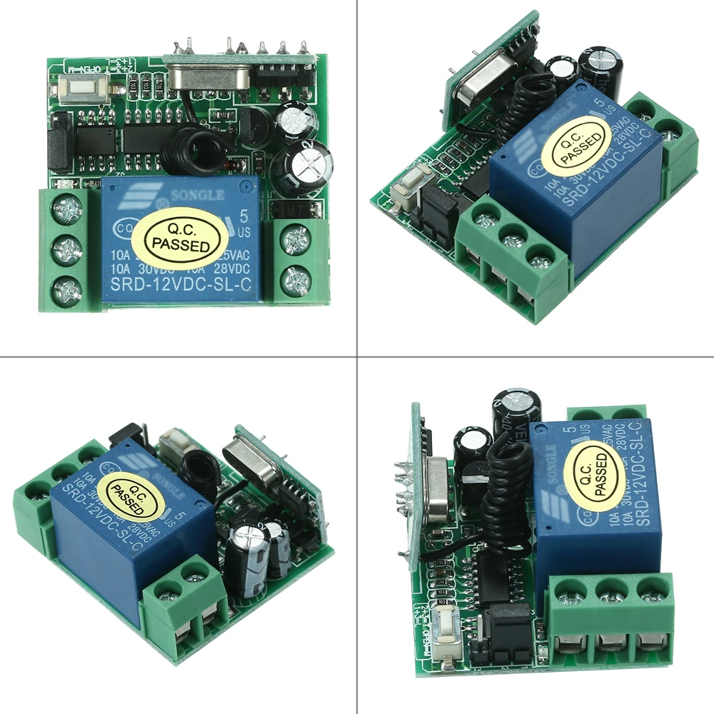 Беспроводной релейный радиочастотный модуль приемника DC 12 В 1CH 433 МГц универсальный для 1527 обучающий код передатчик дистанционного управления
