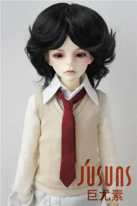 JD075 1/4 BJD парики SD с плавным вырезом кукла парики 7-8 дюймов кукольный парик игрушка кукольный парик аксессуары - Цвет: Black SM1