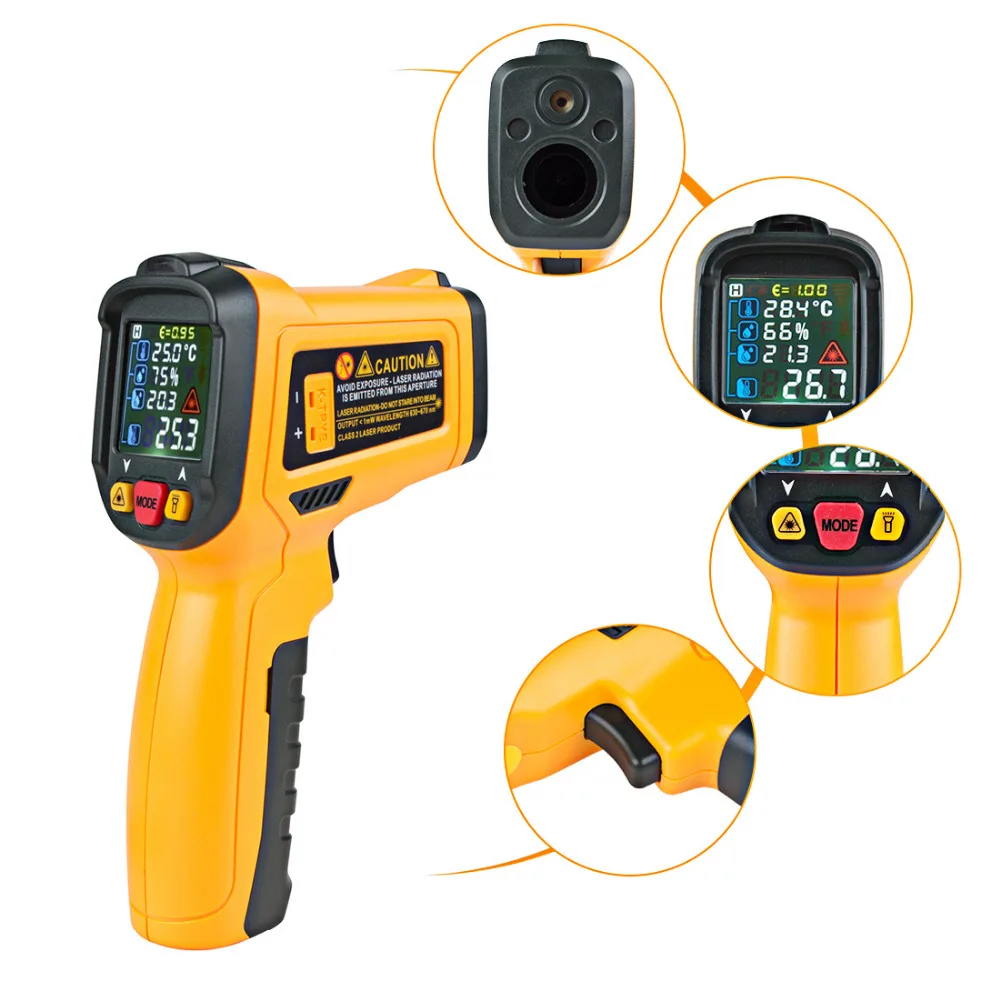 

Hot Sale DMiotech Temperature Gun Non-Contact Digital Laser Infrared Thermometer GUN -58-1472 Fahrenheit (-50-800 Celsius)