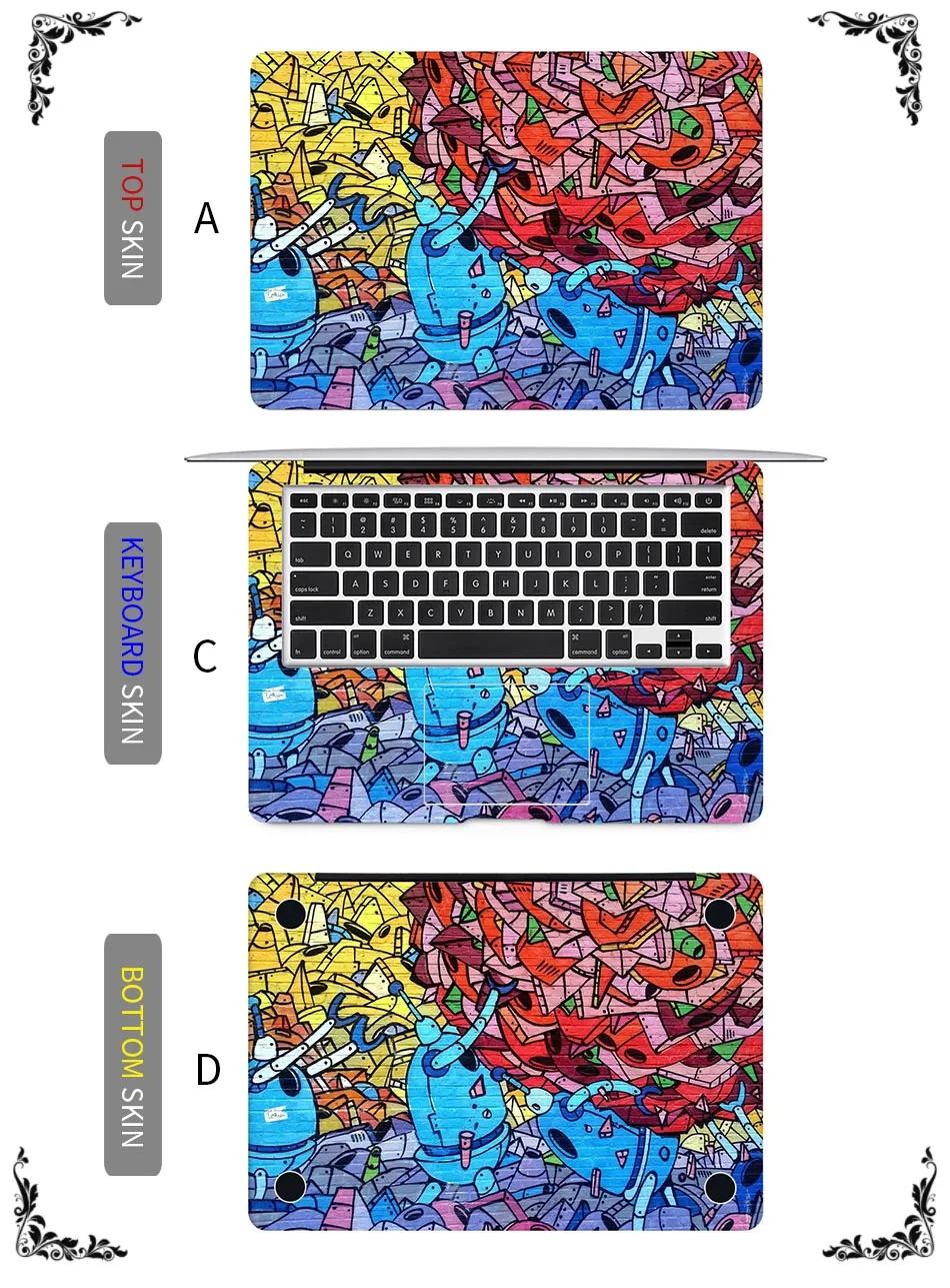 Наклейка для ноутбука с рисунком уличного граффити для Macbook Pro Air retina 1" 12" 1" 15" Mac Surface Book, защитная пленка с полным покрытием