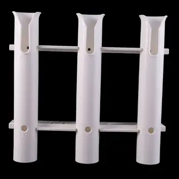 

Triplex-Row Fishing Rod Holder 3-Hole PP Plastic Socket Portable Pole Storage Boat Accessories Fishing Rod Holder Fishing Tools